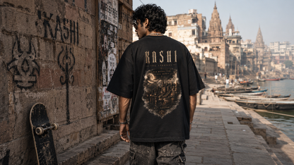 Kashi The Eternal City Men's Oversized T-Shirt | Varanasi Banaras Premium Cotton Streetwear