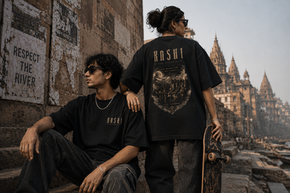 Kashi The Eternal City Men's Oversized T-Shirt | Varanasi Banaras Premium Cotton Streetwear