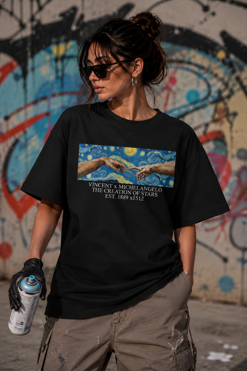 Unleavables Starry Night Inside Premium Oversized Tee for Art Lovers