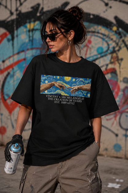 Unleavables Starry Night Inside Premium Oversized Tee for Art Lovers