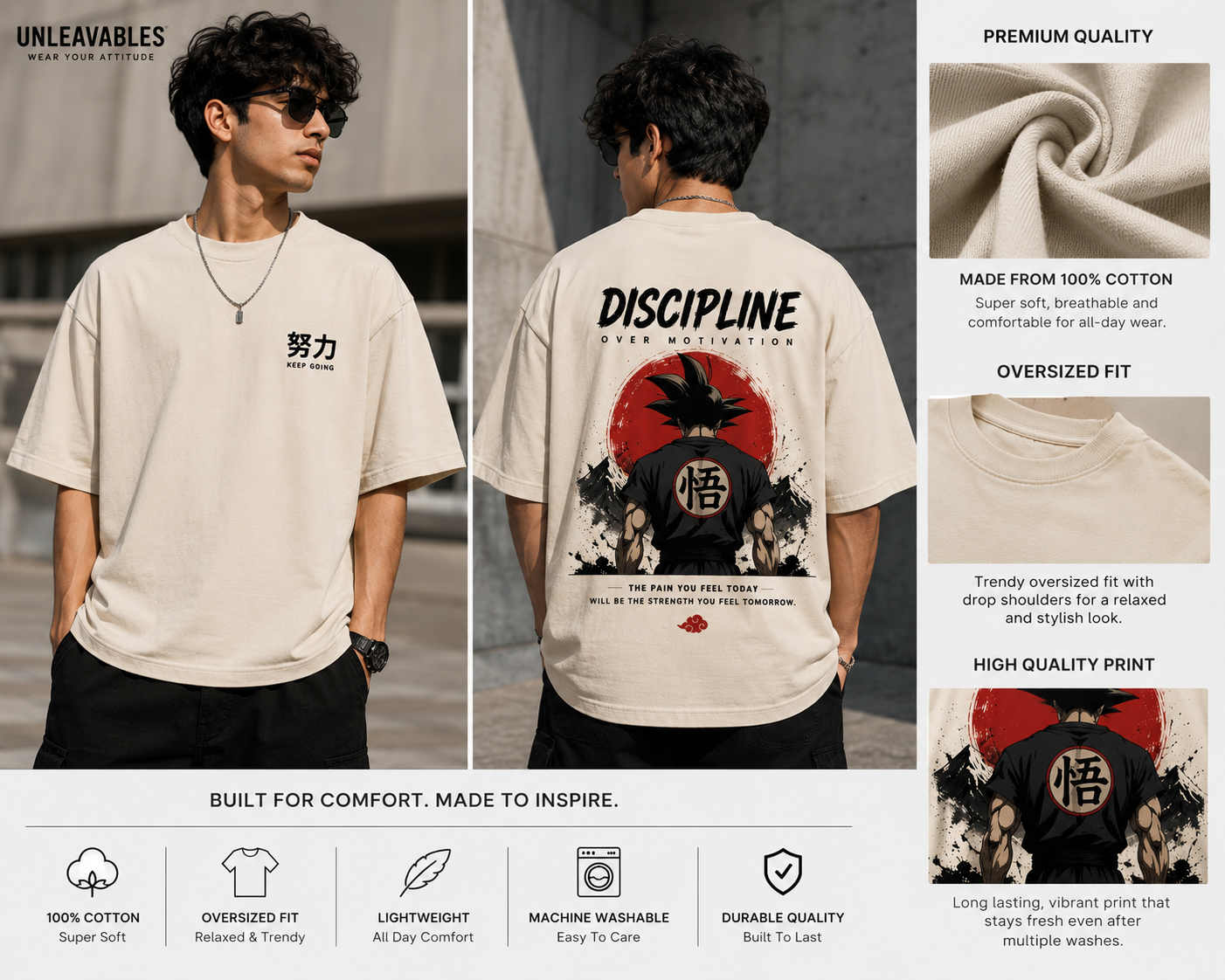 Oversized Anime T-Shirt for Men | 100% Cotton