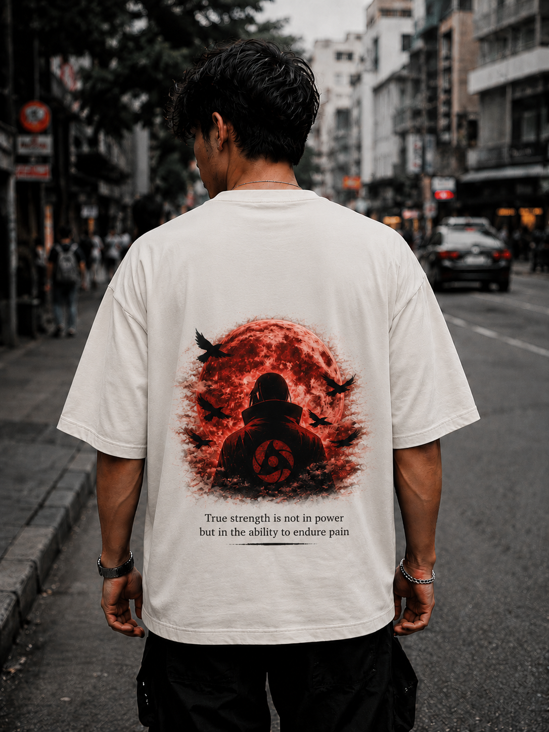 Madara Uchiha – Oversized Anime Graphic T-Shirt for Men | Premium 100% Cotton Drop Shoulder Tee | Japanese Streetwear Back Print | Relaxed Fit Casual Fashion