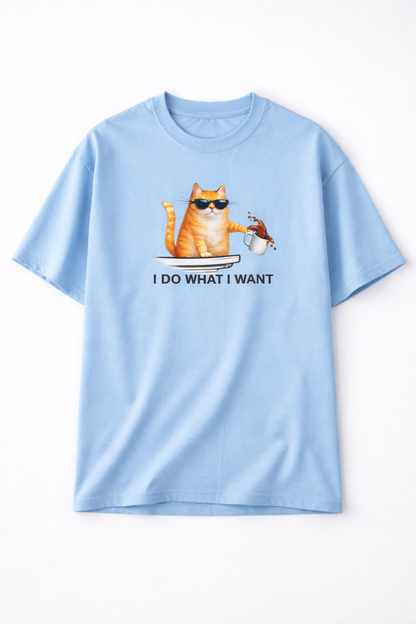 Unleavables “I Do What I Want” Cat T-Shirt | Unisex Oversized Tee | 100% Cotton Streetwear