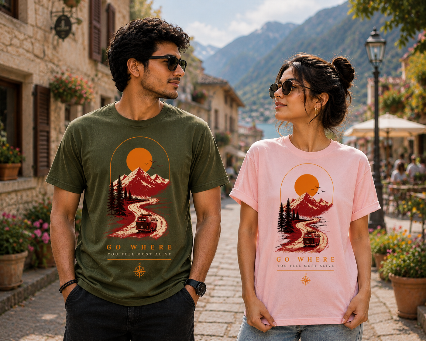 Unisex Oversized T-shirt | Travel Enthusiasts| Go Where You Feel Most Alive| 220 GSM bio-washed fabric | 100% combed cotton