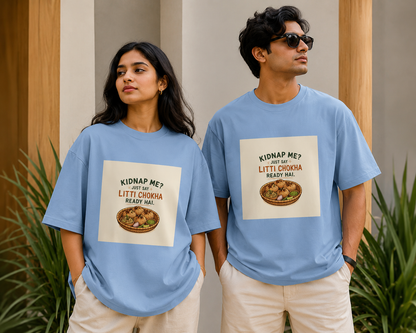 Unleavables Funny Quote T-Shirt – Litti Chokha Graphic Printed Oversized Cotton Tee