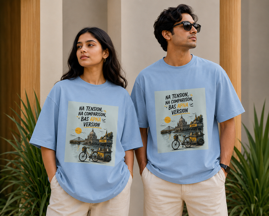 Unleavables Chill & Chai Oversized Tee – Graphic Print 100% Cotton Streetwear