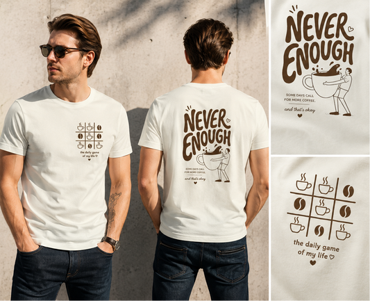 Coffee Addict Printed T-Shirt for Men & Women | Minimal Aesthetic Graphic Casual Tee