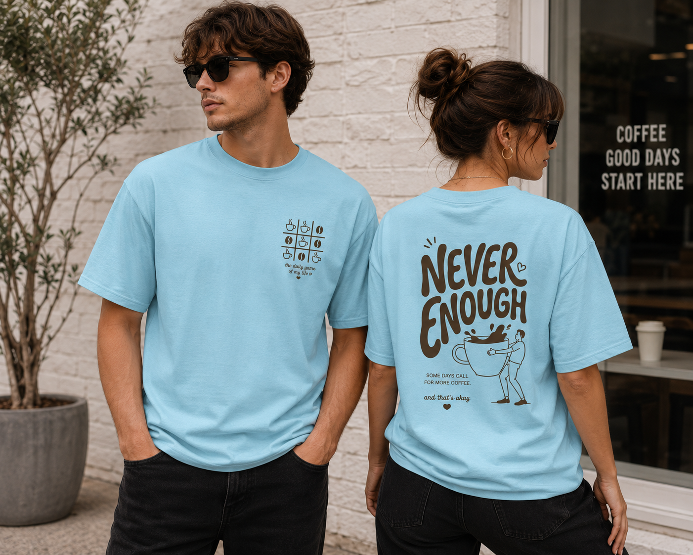 Coffee Addict Printed T-Shirt for Men & Women | Minimal Aesthetic Graphic Casual Tee