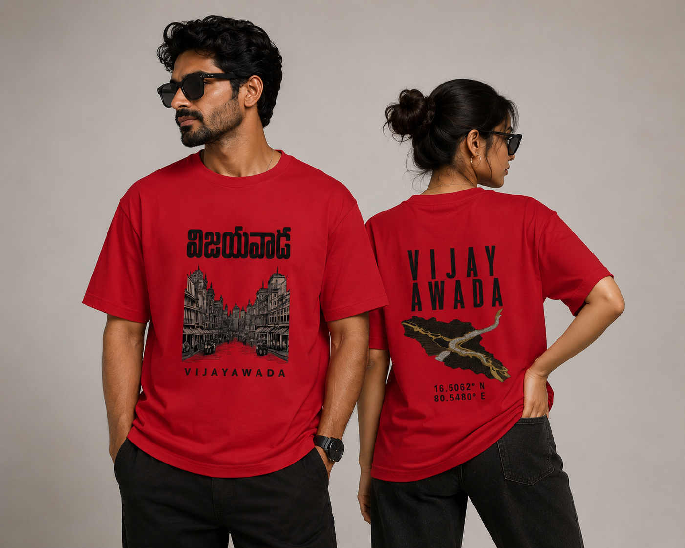 Vijayawada Telgu Typo Round Neck