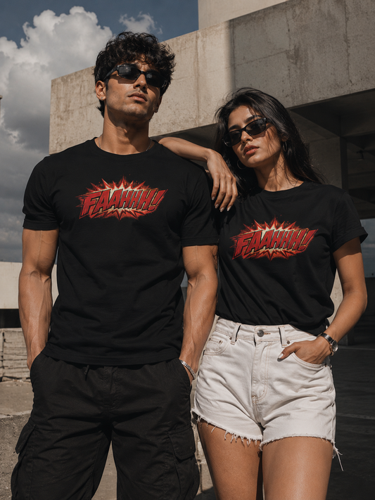 Unleavables - Faahhh! Trendy Graphic Round Neck T-Shirt for Men & Women - 100% Cotton