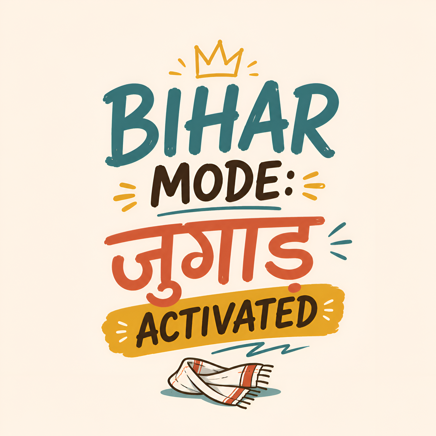 Unleavables Bihar Mode Activated Oversized T-Shirt – Graphic Print Everyday Cotton Tee