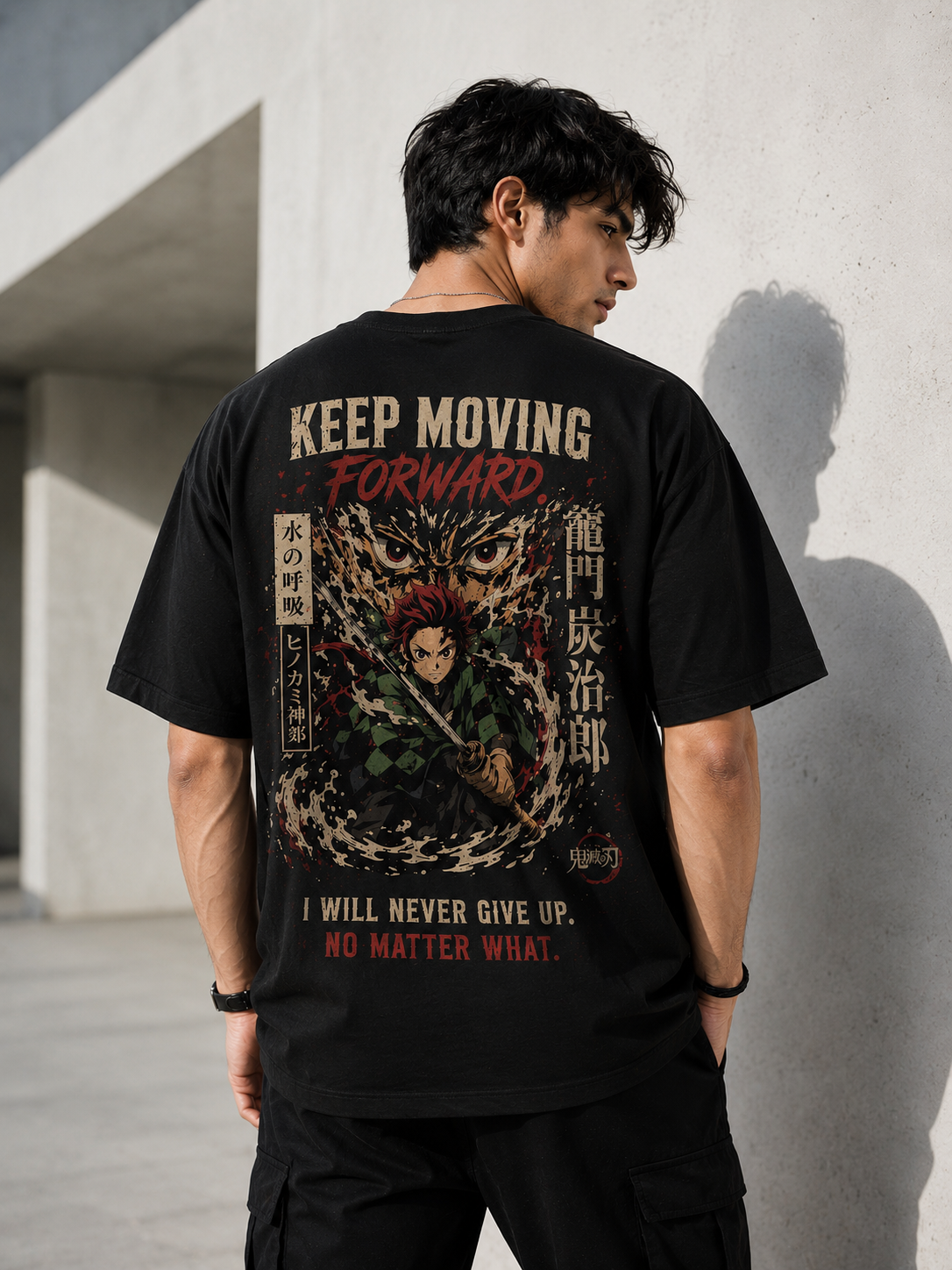 Tanjiiro Kamado Oversized Tee for Men | Cool & Aesthetic Streetwear | Anime Lover | Premium Quality