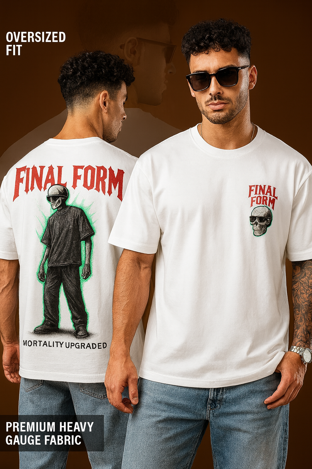 Unleavables Skeleton Oversized T-Shirt | Premium Streetwear | Unisex Cotton Tee