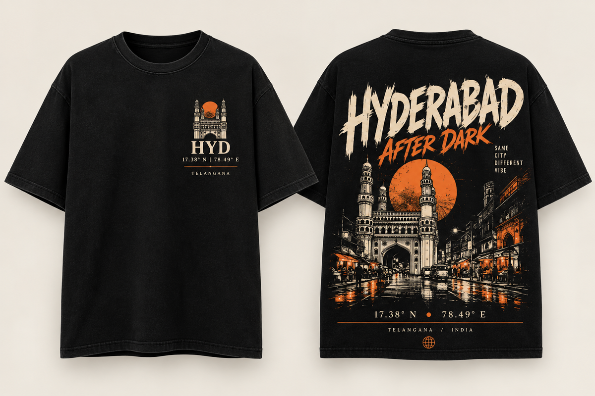 Hyderabad After Dark Oversized T-Shirt