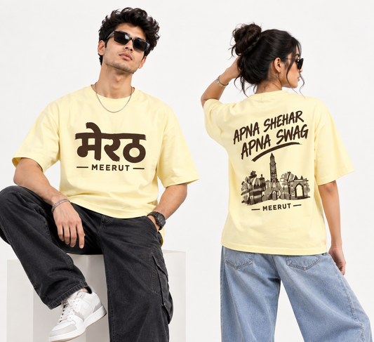 Meerut Culture T-Shirt | Stylish Oversized T-Shirt for Meerut Lovers