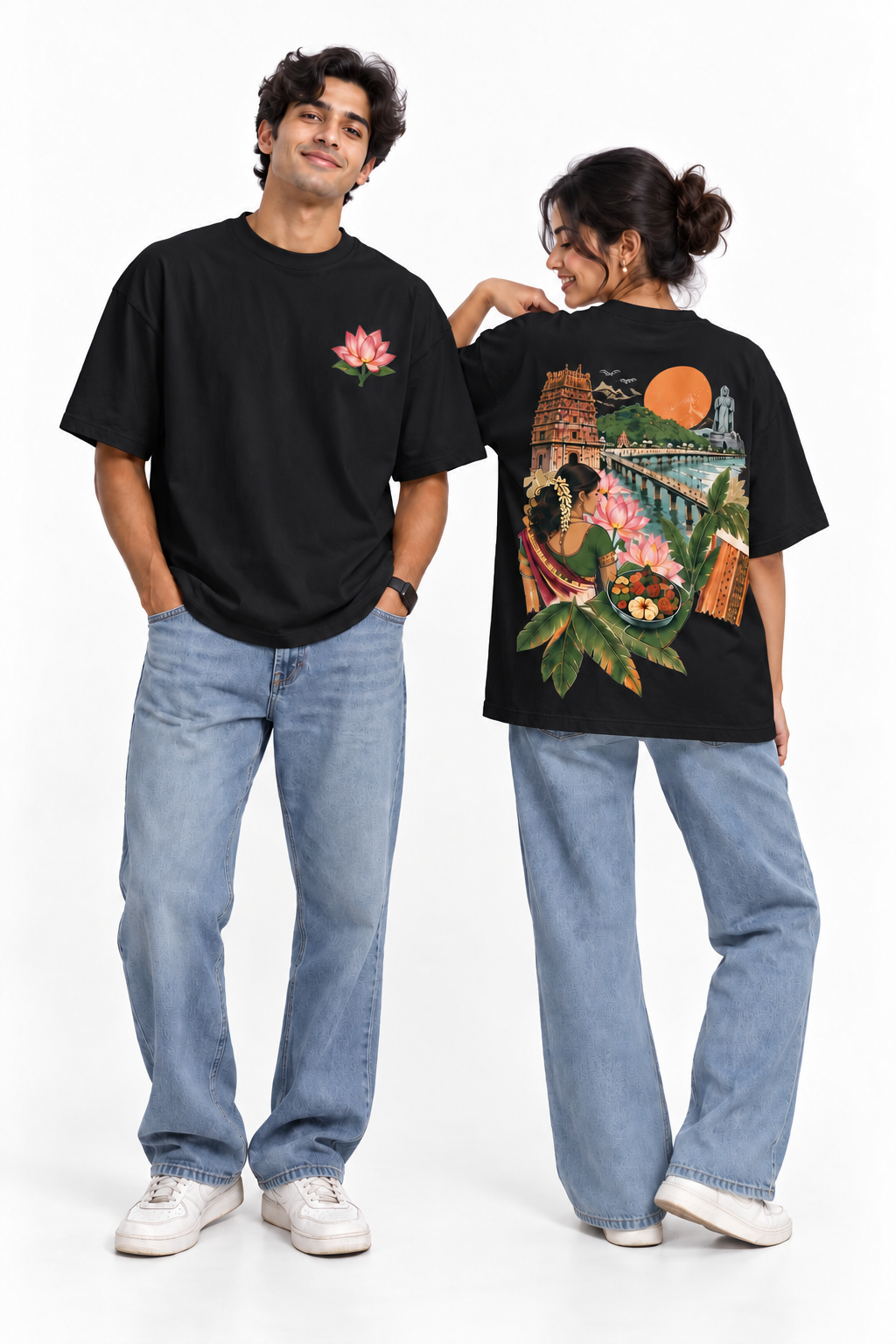 Unleavables Vijayawada Heritage – Unisex Oversized Graphic T-Shirt | 100% Cotton | Relaxed Fit