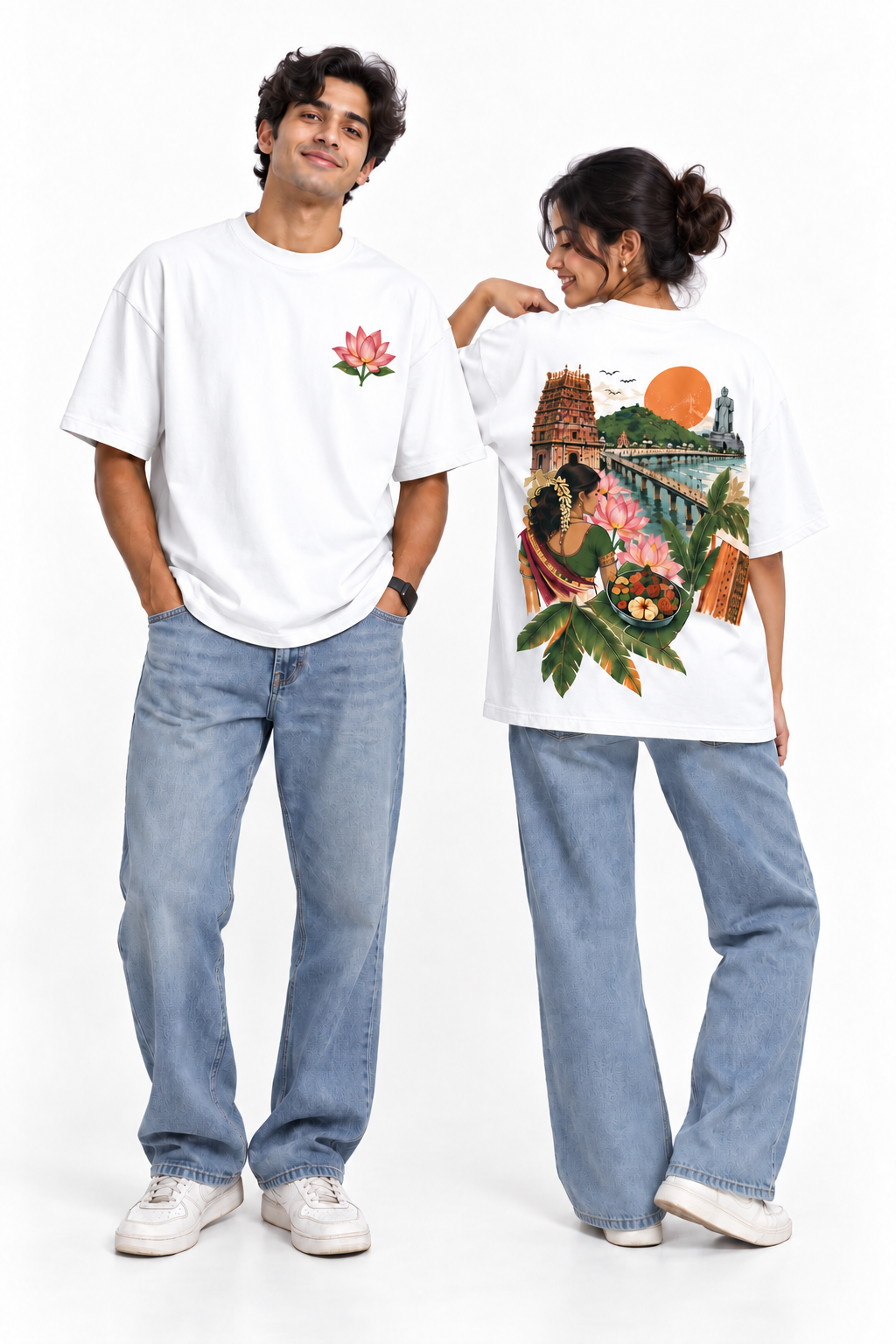 Unleavables Vijayawada Heritage – Unisex Oversized Graphic T-Shirt | 100% Cotton | Relaxed Fit