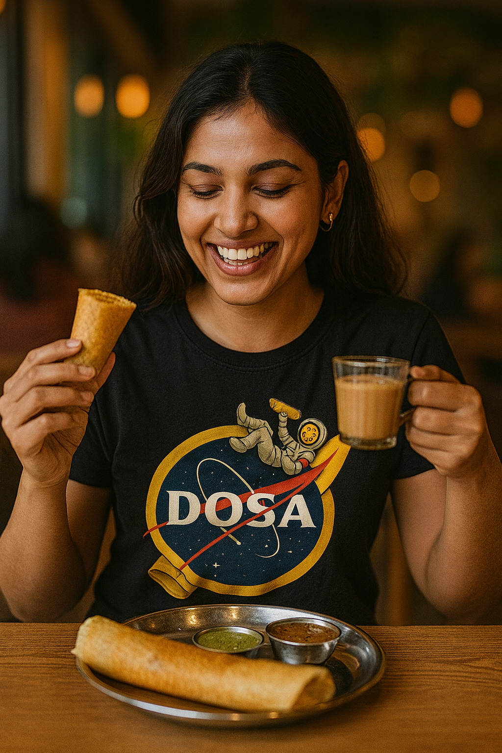 Unleavables NASA-Dosa T-Shirt | Unisex Graphic Tee | 100% Cotton Streetwear