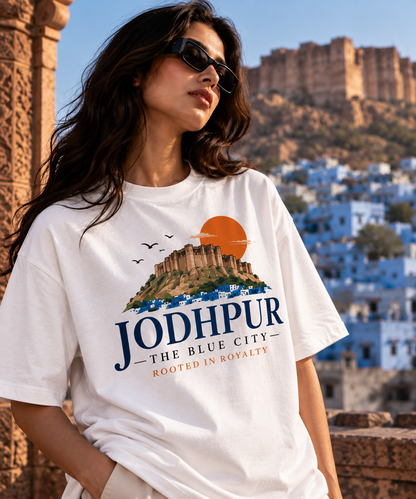 Jodhpur Blue City Unisex Oversized Graphic T-Shirt