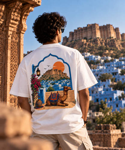 Jodhpur Blue City Unisex Oversized Graphic T-Shirt