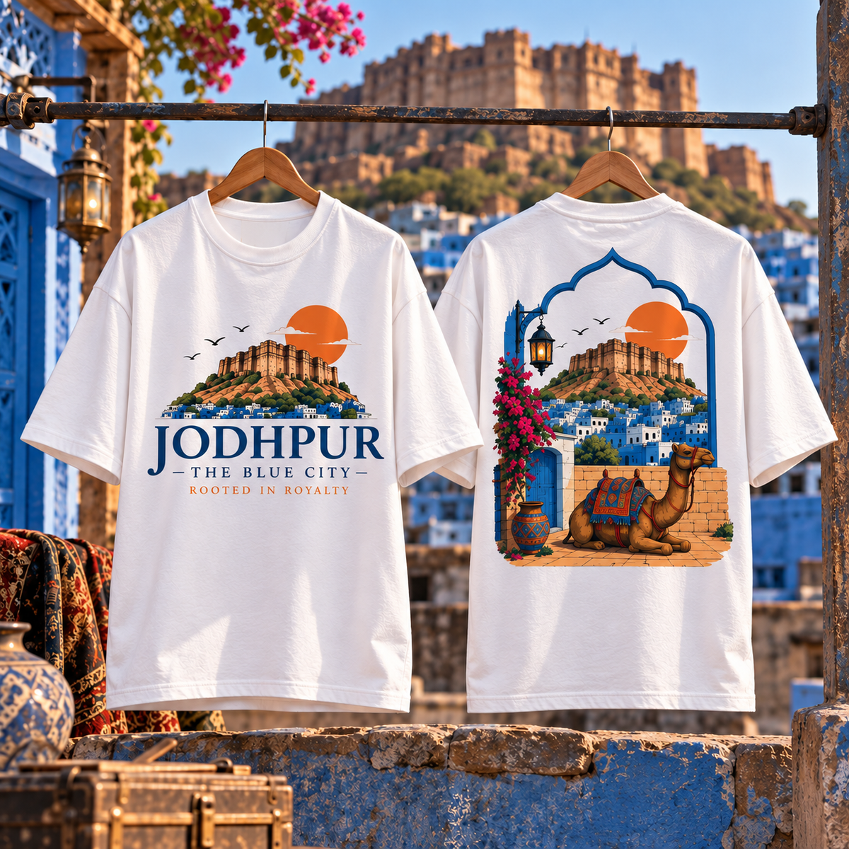 Jodhpur Blue City Unisex Oversized Graphic T-Shirt