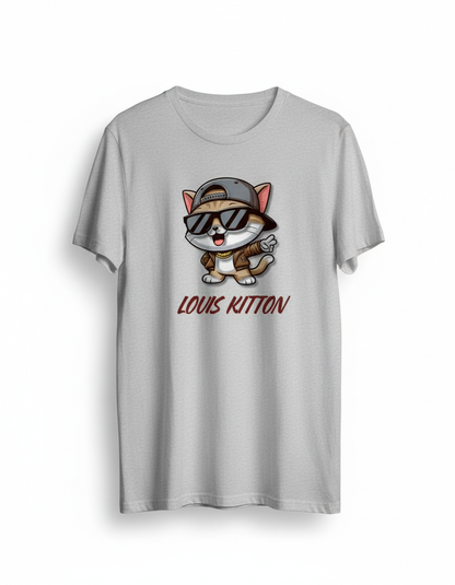 Unleavables Louis Kitton Cat Print T-Shirt | Unisex Regular Fit | 100% Cotton