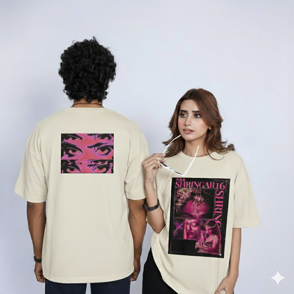 Unleavables Oversized Graphic T-shirt Unisex- Solah Shringar Premium Cotton Tee