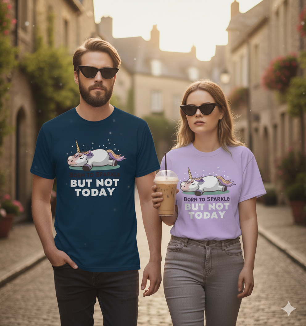 Unisex Oversized Printed T Shirt | T Shirt for Men & Women | Sleeping Unicorn Design