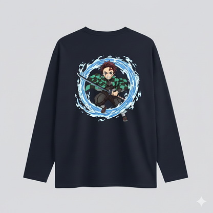 Tanjiro Kamado Full Sleeves Anime T-Shirt – Demon Slayer Edition | Limited Stock!