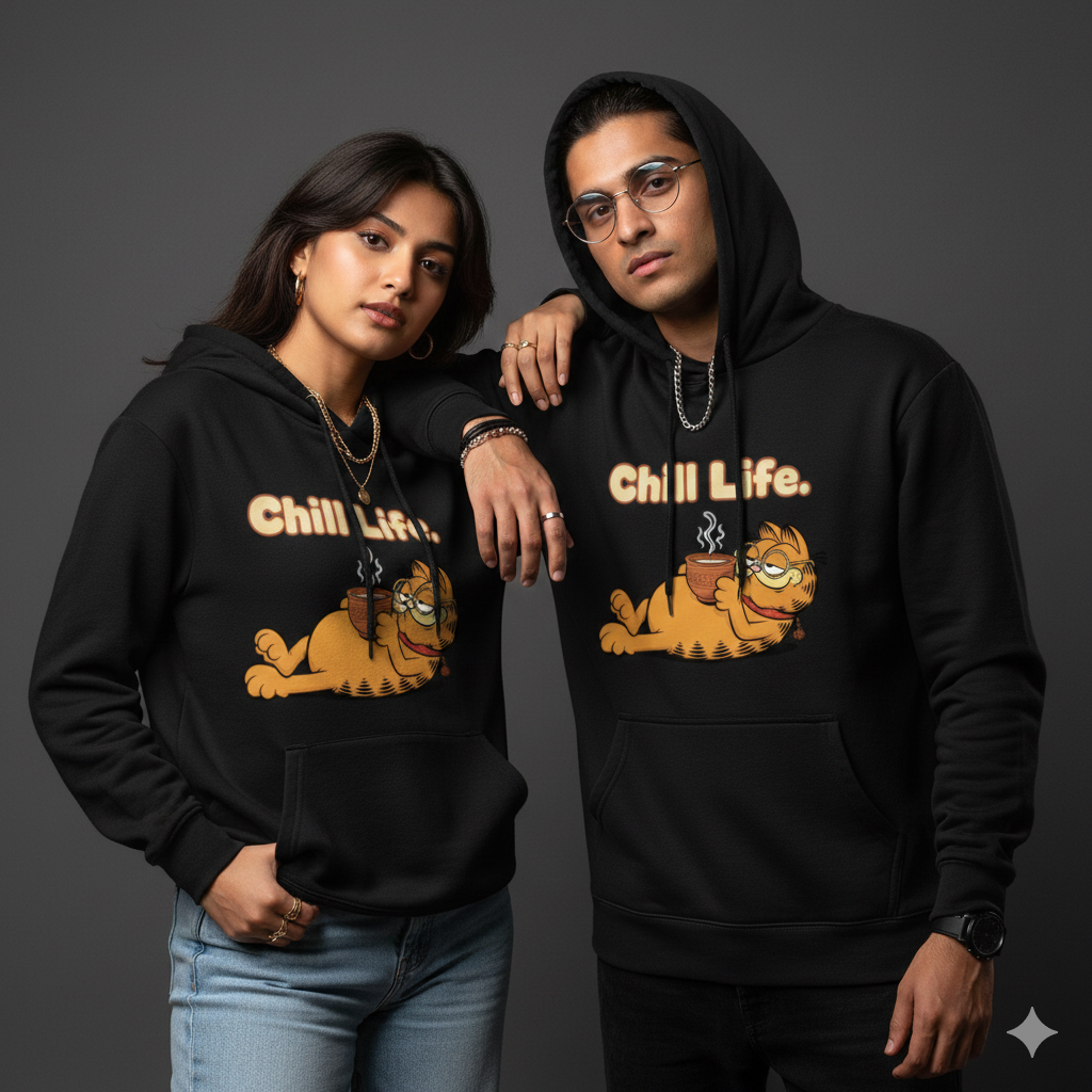 Chill Life Oversized Hoodie for Men & Women | Cotton Streetwear | Mens Sweatshirts & Hoodies