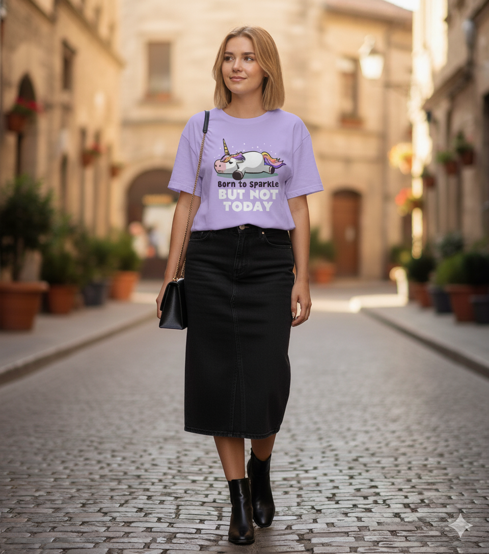 Unisex Oversized Printed T Shirt | T Shirt for Men & Women | Sleeping Unicorn Design