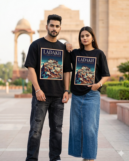 Ladakh Monastery Oversized T-Shirt | Travel Graphic Tee for Wanderers
