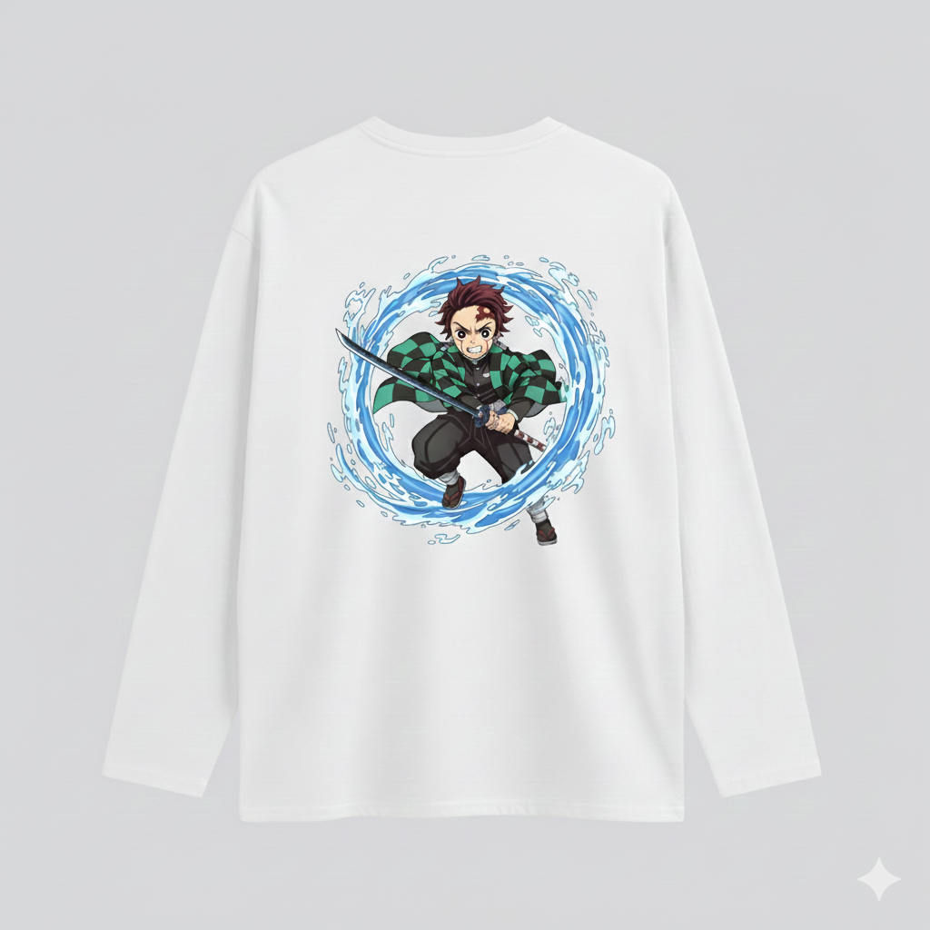 Tanjiro Kamado Full Sleeves Anime T-Shirt – Demon Slayer Edition | Limited Stock!