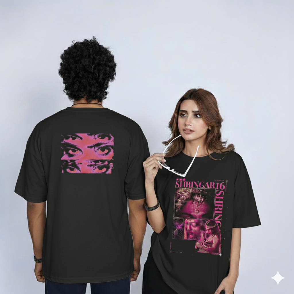 Unleavables Oversized Graphic T-shirt Unisex- Solah Shringar Premium Cotton Tee