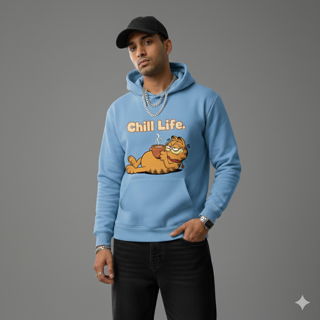 Chill Life Oversized Hoodie for Men & Women | Cotton Streetwear | Mens Sweatshirts & Hoodies