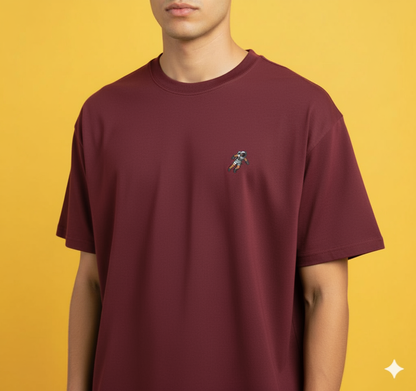 Unleavables | Cosmic Drifter Oversized T-Shirt – Astronaut Galaxy Back Print | Half Sleeve | 100% Cotton | Unisex