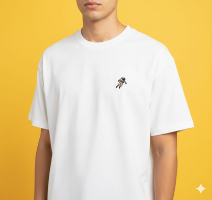 Unleavables | Cosmic Drifter Oversized T-Shirt – Astronaut Galaxy Back Print | Half Sleeve | 100% Cotton | Unisex