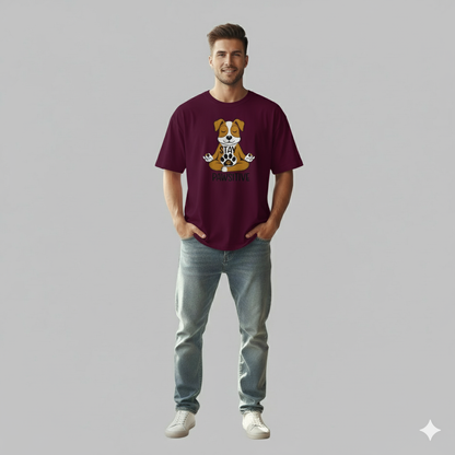 Unleaveables Stay Pawsitive Tee | Unisex Oversized | 100% Cotton Round Neck T-Shirt