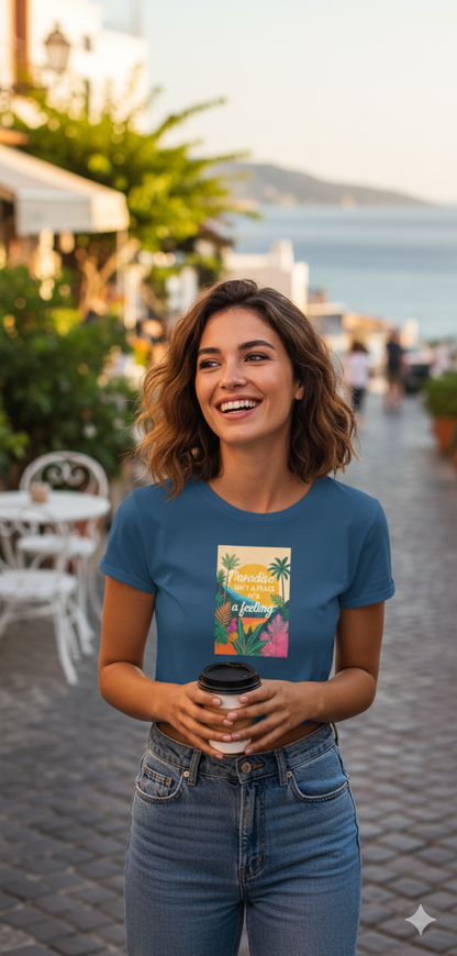 Unleavables | Women’s Half Sleeve Crop Top | Tropical Vibes | Beach Editiom