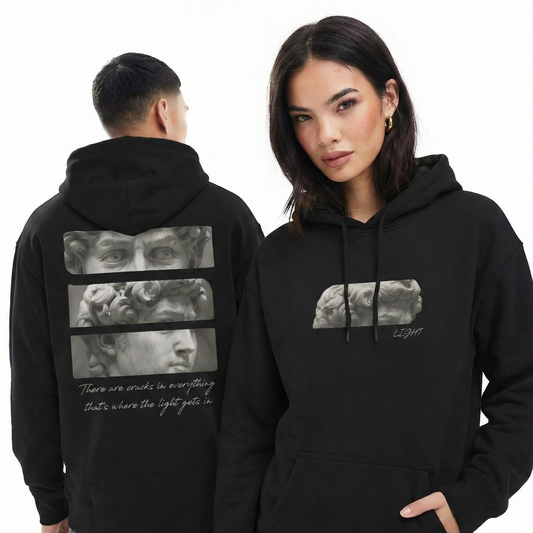 Unleavables Premium Black Oversized Hoodie for Men and Women | 100% Cotton