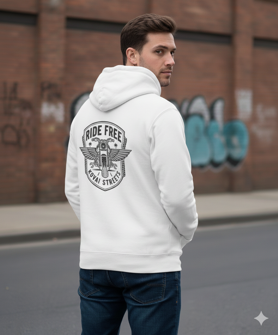 Kovai Riders Motorcycle Hoodie | Ride Free Streetwear for Bikers | Unisex Combed Cotton hoodie