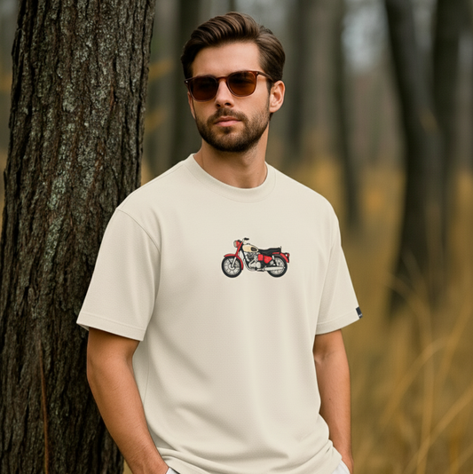 Unleavables Bullet Bike Oversized T-Shirt for Men | 100% Cotton| Ludhiana Youth Edition