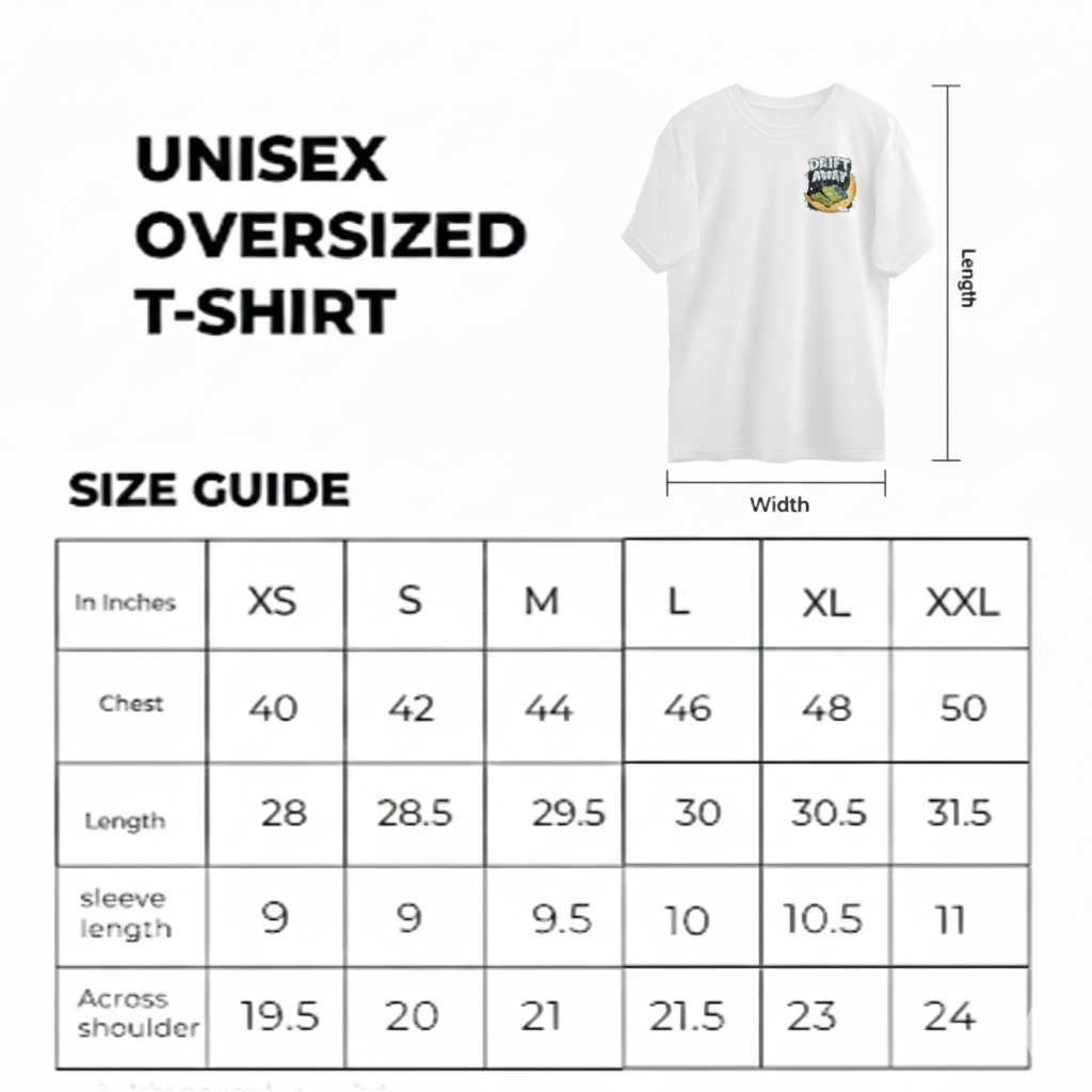 Drift Away Oversized Escape Reality Graphic T-Shirt: Unisex | Unleavables | 100% Cotton | Round Neck 