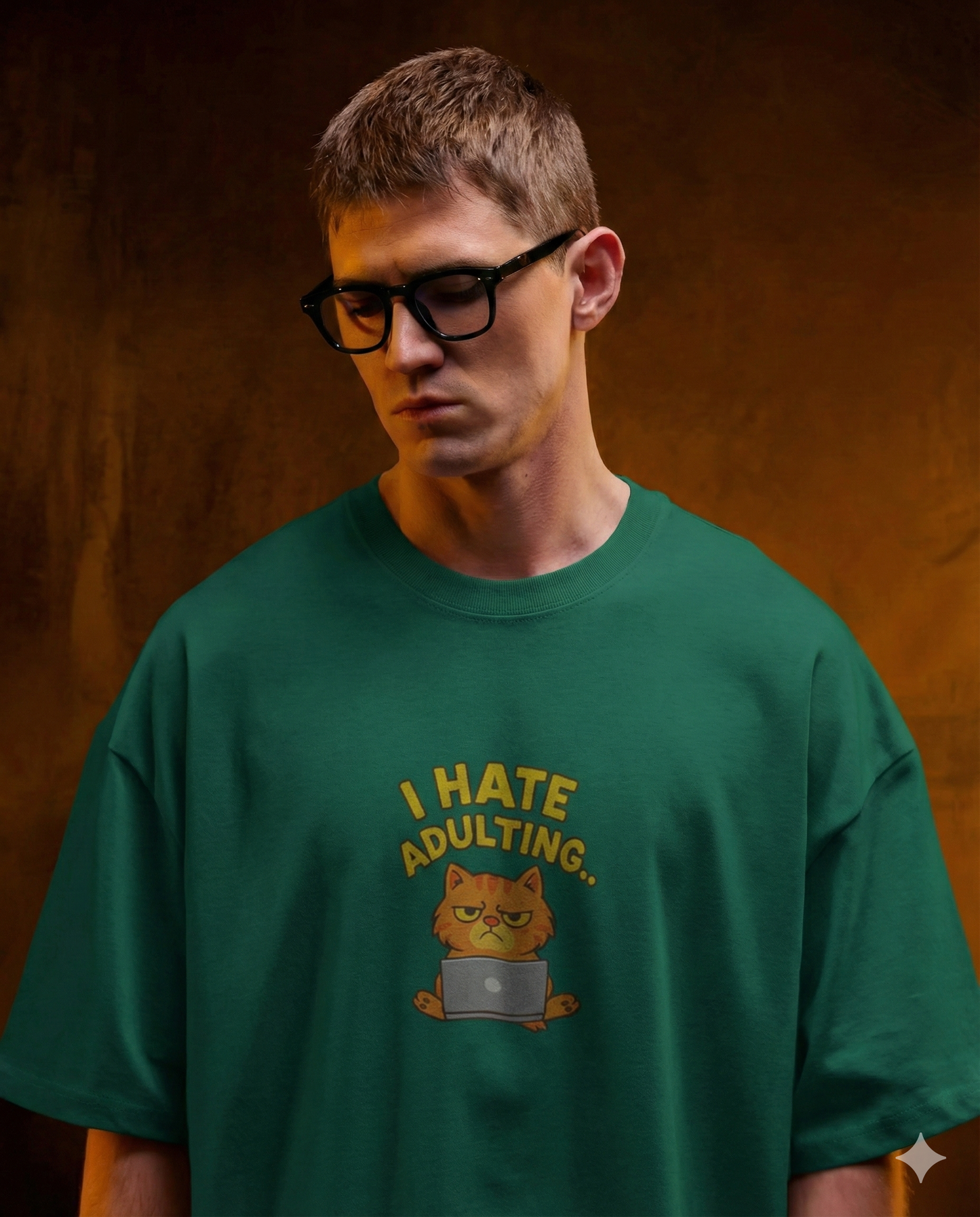 Adulting Cat Oversized T-Shirt | Funny Tee for Men & Women