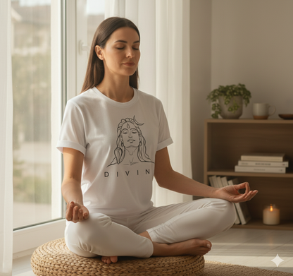 Divine Line Art Unisex T-shirt – For Yoga & Spiritual Seekers