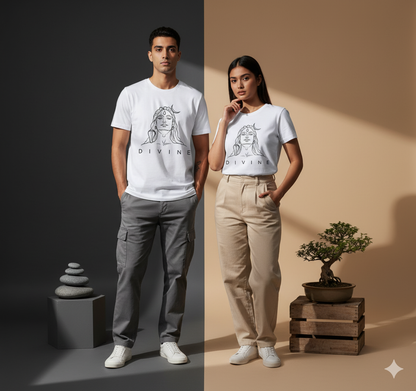 Divine Line Art Unisex T-shirt – For Yoga & Spiritual Seekers