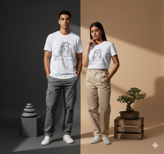 Divine Line Art Unisex T-shirt – For Yoga & Spiritual Seekers