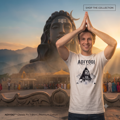 ADIYOGI™  Classic Fit T-Shirt | Premium 100% Cotton | Unisex Graphic Tee | Black | White