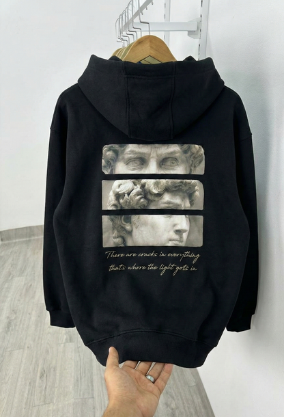 Unleavables Premium Black Oversized Hoodie for Men and Women | 100% Cotton