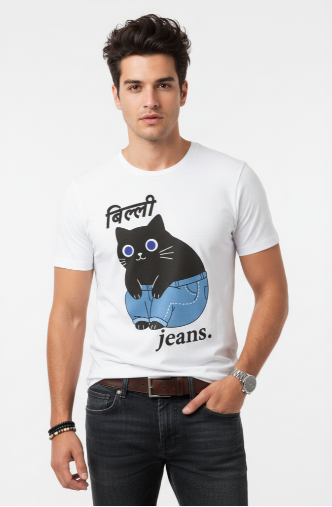 Round Neck Half Sleeve  Full Cotton T-Shirt For Men
